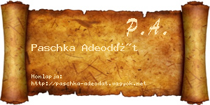 Paschka Adeodát névjegykártya